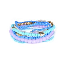 2018 Fashion Jewelry MutiLayer Beads Bracelets &amp; Bangles For Women Boho Elastic  - £8.58 GBP