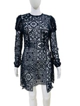 Doen Women&#39;s Floral Embroidered Crochet Lace Cutout Cotton Short Mini Dress XS - £178.44 GBP
