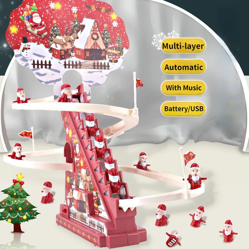 Electric Climbing Ladder Santa Claus XMAS party toys DIY Rail Racing Track - £11.10 GBP+