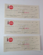 1956 Coca Cola Goshen Indiana Bottling Co Payroll Check lot of 3 - £14.83 GBP