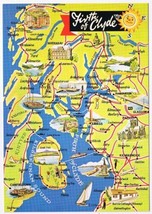 Postcard Pictoral Map Firth Of Clyde Scotland UK Dennis - £2.21 GBP