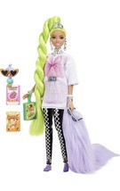Barbie Extra Fashion Doll with Neon Green Hair And Accessories - £22.98 GBP