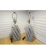 Vintage 1988 Harris Lamps Gray Geometric Modern 3-Stage Step Lamps (Set ... - $757.87 CAD