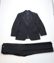 Vintage 90s Mens Size 42R Distressed 2 Piece Wedding Tuxedo Suit Black P... - $138.55