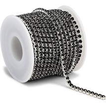 Black Mesh Ribbon Chains For Wreaths, 4 Mm Rhinestone Wraps (10 Yards) - £20.71 GBP
