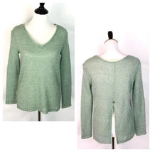 Others Follow Women&#39;s Thin Knit Open Back Top See Through Green Blouse Size S - £11.67 GBP