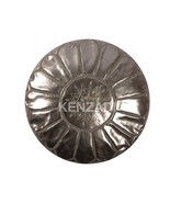 Moroccan leather pouf, round pouf, berber pouf, Silver grey with Grey em... - $95.73 CAD