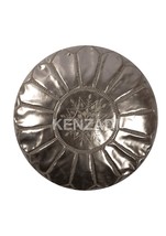 Moroccan leather pouf, round pouf, berber pouf, Silver grey with Grey embroidery - £55.15 GBP