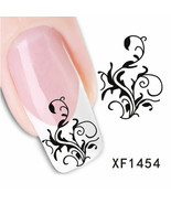 Nail Art Water Transfer Sticker Decal Stickers Pretty Flowers White Blac... - $2.99