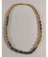 16&quot; Monet Spiral Chain Necklace Gold Tone &amp; Black Enamel Vintage - $22.48 CAD