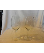 Pair of Clear Wine Glasses with Etched Initials ILY 7.5&quot; Tall - £31.60 GBP