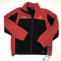 LL Bean Mens Sunday River Ski Resort Black &amp; Red Fleece Full Zip  Jacket... - $69.29