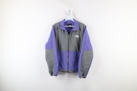 Vtg The North Face Womens Small Distressed Spell Out Denali Fleece Jacket Purple - £30.93 GBP