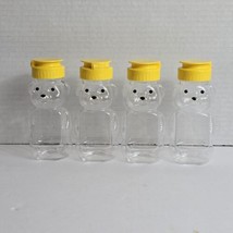 (4) Empty Honey Bear Jar Squeeze Bottle with Yellow Flip Lid Container 6 oz - £4.63 GBP