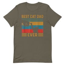 Best Cat Dad Ever Unisex t-Shirt Retro Vintage Cat Daddy Father Day T-Shirt Navy - £16.23 GBP+