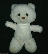 12" Vintage White Teddy Bear Animal Fair Stuffed Plush Toy Old Brown Nose Soft - $23.75