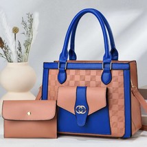   Elegant Women Bag Color Matching Fashion All-Match Hand Bag Large-Capacity Cro - £34.48 GBP