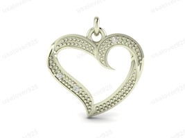 Heart Shape Diamond Stone Handmade 925 Sterling Silver Trendy Pendant Je... - $35.00