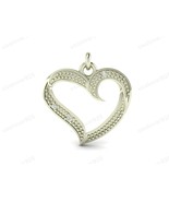 Heart Shape Diamond Stone Handmade 925 Sterling Silver Trendy Pendant Je... - $48.25 CAD