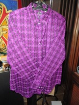 Robert Graham Mens Purple Geometric Button Up Long  Sleeve Shirt Classic Fit XL image 10