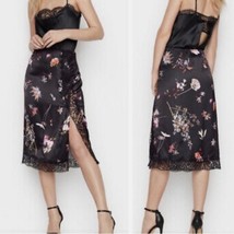 Victoria&#39;s Secret Midnight Garden Floral Satin Midi Slip Skirt NWT - £43.93 GBP