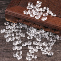 100pcs 14mm Clear Crystal Octagonal Beads Crystal Chandelier Prisms Bead Curtain - £9.09 GBP