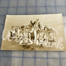 Real Picture Postcard RPPC 1920s Men And Women In Swimsuits Standing In ... - $20.24