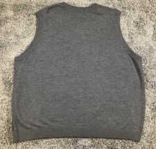 Hart Schaffner Marx Sweater Vest Mens 3XB Gray V-Neck Extra Fine Merino ... - $22.65