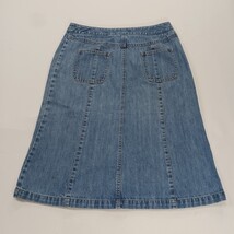 Talbots Women's Blue Cotton A-Line Denim Skirt Pockets Size 8 Waist 29" image 14