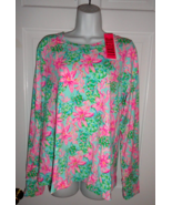 NWT LILLY PULITZER SURF BLUE SO SHELLEGANT RENAY TOP UPF 50+ XL - $116.56 CAD