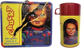 Child&#39;s Play - Chucky Retro Style Metal Lunch Box &amp; Beverage Container - $28.66