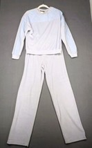 White Stag Tracksuit Size Large Lavender Blue Velour Set Velvet Quilted Vintage - $28.04