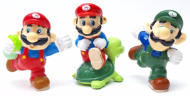 Vintage 1989 Applause Super Mario + Brother LUIGI Running PVC Figure Lot 3 - £19.94 GBP