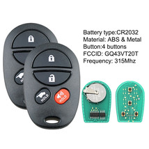 2 For 2005 2006 2007 2008 Toyota Avalon Solara Keyless Entry Remote Car Key Fob - £23.89 GBP