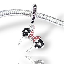 Pandora Charm Minnie Mouse Black White Ear Headband Polka Dot Bow - $58.21