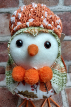 Harvest Fabric Bird Tabletop Decoration Whimsical Fall Rustic Orange Hat... - $15.88