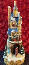 Musical Christmas Village Display 11 1/4” Tall 2 AA Batteries Not Included - £9.08 GBP