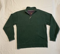 Orvis Signature 1/4 Zip Pullover Sweatshirt Green Mens Medium Outdoor Hiking  - £12.23 GBP