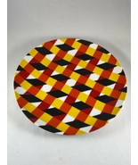 CB2 Modern Geometric Print Multicolor Red Black Yellow Plate 8&quot; Diameter - £7.47 GBP