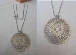 NECKLACE in SILVER STERLING 925 with esoteric charm Maya pendent Origina... - $37.00