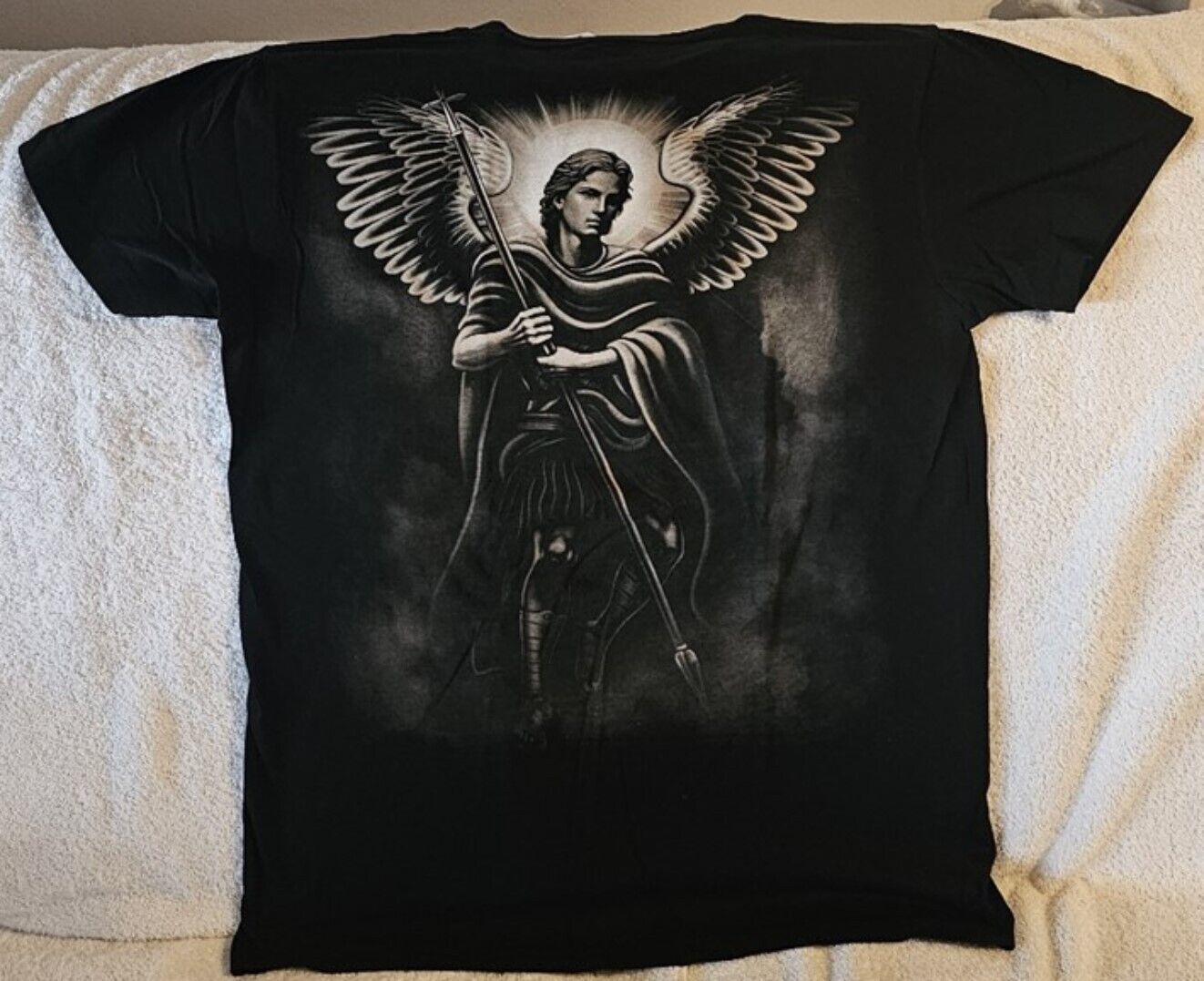 Primary image for SAINT MICHAEL ARCHANGEL WINGS SPEAR WARRIOR ARMY OF GOD T-SHIRT SHIRT