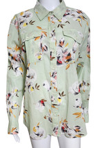 Lauren Ralph Lauren Women’s XL Green Floral Print Cotton Button Up Blous... - $42.88