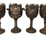Norse Viking Asgard Gods Odin Loki Valkyrie 7oz Wine Goblet Chalice Cup ... - $69.99