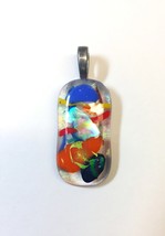 Fiesta Colors Fused Glass Pendant with Necklace - £15.98 GBP