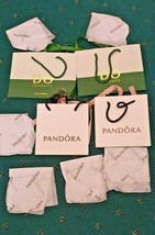 Pandora Gift bags lot 4 pc ribbon 6 x 8.5 / 6 x 6 Jewelry bracelet charm - £19.03 GBP