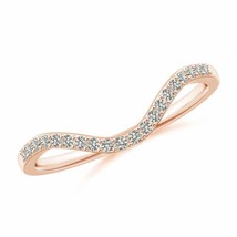 ANGARA 0.12ctw Natural Diamond Wavy Comfort Fit Wedding Band in 14K Gold (KI3) - $485.10