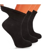 American Made Diabetic Ankle Socks 3 Pairs Non-Binding Cotton Unisex Moi... - $16.32 CAD