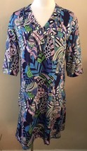 Chelsea Gunn Multicolor Print 3/4 Sleeve V-Neck Womens Stretchy Dress Si... - £14.64 GBP