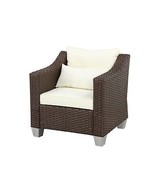 LOKATSE HOME Wicker Sofa Outdoor Patio Rattan Furniture Armchair with Cu... - $522.28 CAD