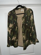 Live 4 Truth Green 100% Army Print Button Front Long Sleeve Shirt Sz XL - $16.45 CAD